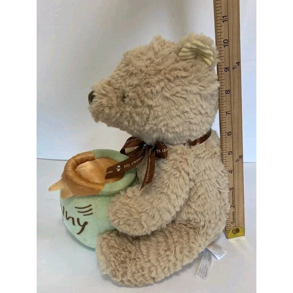 Disney Baby Winnie The Pooh Plush Musical Bear Holding Honey Pot Wind Up Music